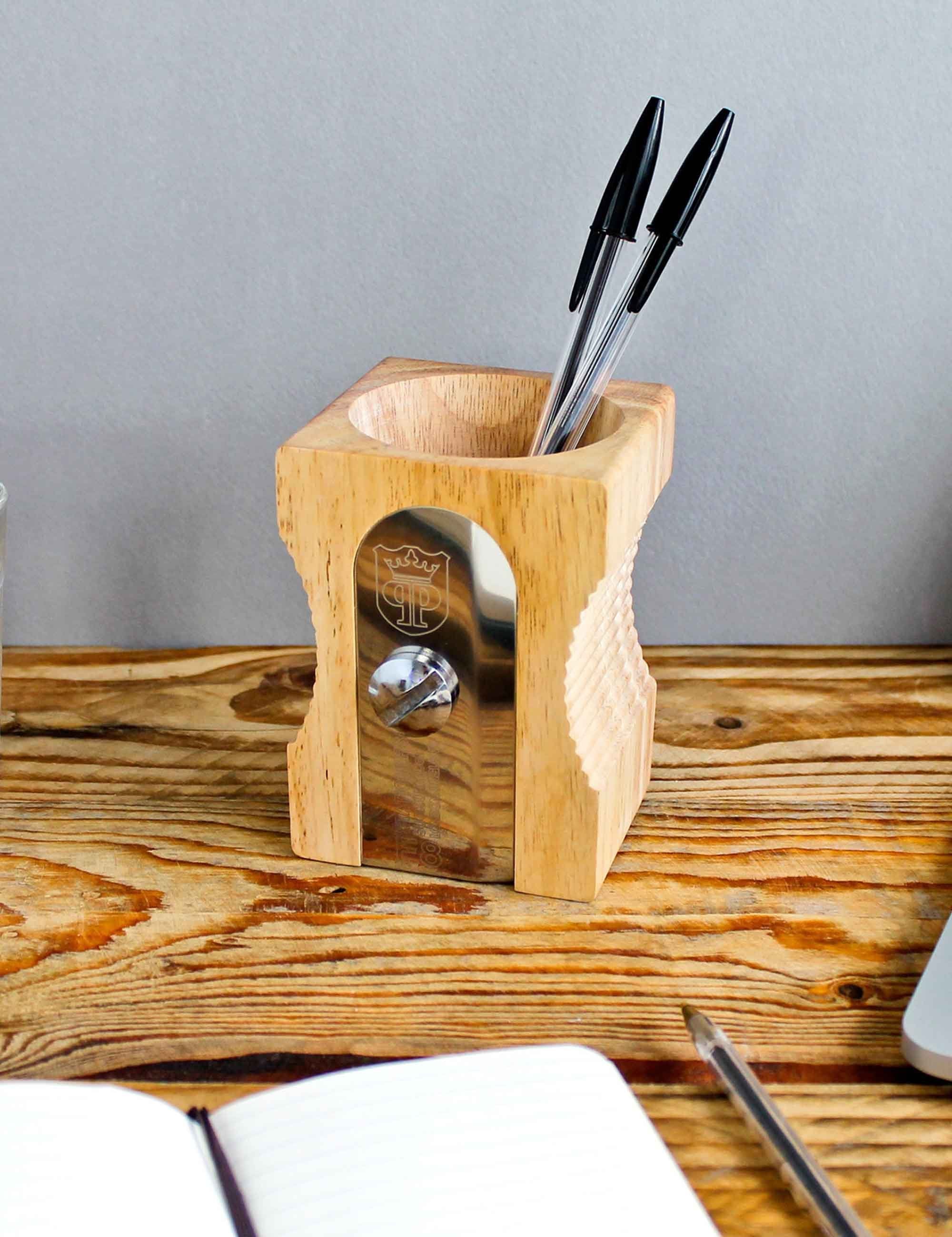 Sharpener Desk Tidy - Light Wood - Image 4
